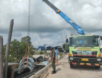 Kodam XIX/Tuanku Tambusai Tuntaskan Pergeseran Material Jembatan Armco