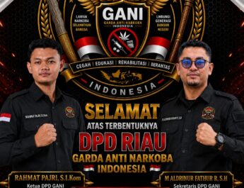 DPD GANI Riau Komitmen Perangi Narkoba di Bumi Lancang Kuning